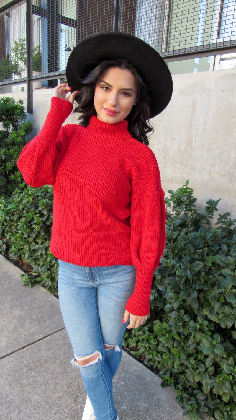 GISELE KNITTED SWEATER-RED