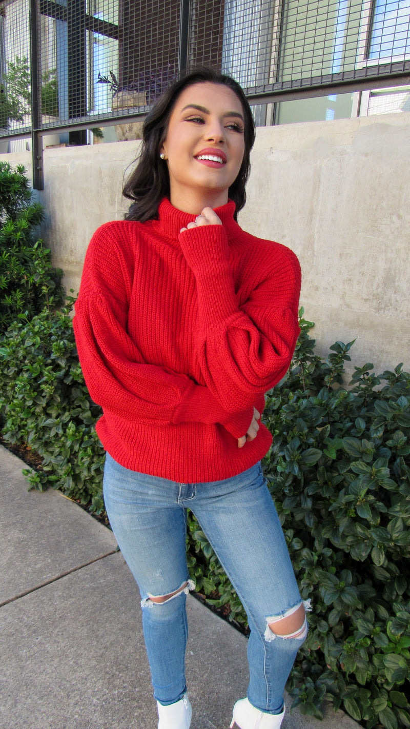 GISELE KNITTED SWEATER-RED