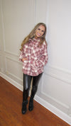 ANCHORAGE TEDDY PLAID SHACKET- MAUVE