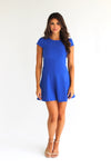 MONDAY MOOD BLUE CAP SLEEVE DRESS