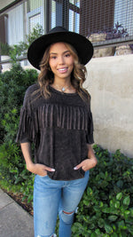ALL THE FRINGE MINERAL WASH TOP