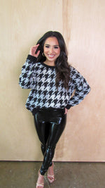 CHECK MATE- HOUNDSTOOTH SWEATER