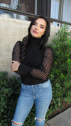 MISSING YOU LACE SLEEVE TOP- BLACK