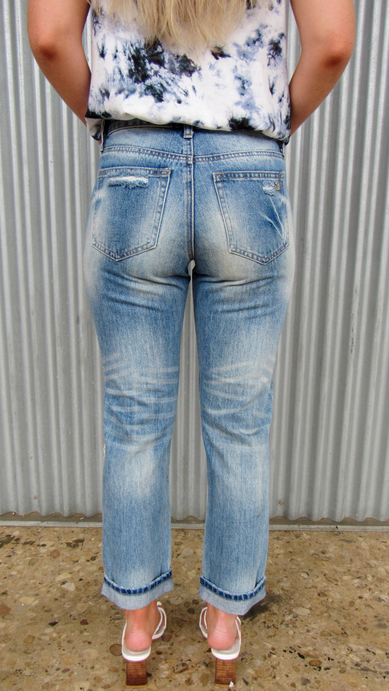 KENZIE DISTRESSED BOYFRIEND DENIM