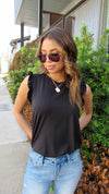 MOLLY MINI RUFFLE TOP-BLACK