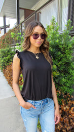 MOLLY MINI RUFFLE TOP-BLACK