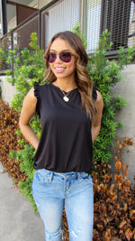 MOLLY MINI RUFFLE TOP-BLACK