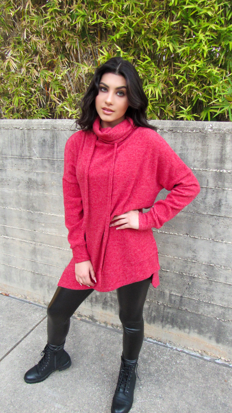 ON THE GO PULLOVER- RED