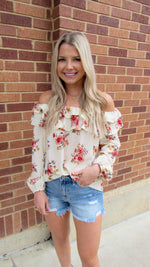 SENDING MY LOVE FLORAL OFF THE SHOULDER TOP