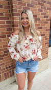SENDING MY LOVE FLORAL OFF THE SHOULDER TOP