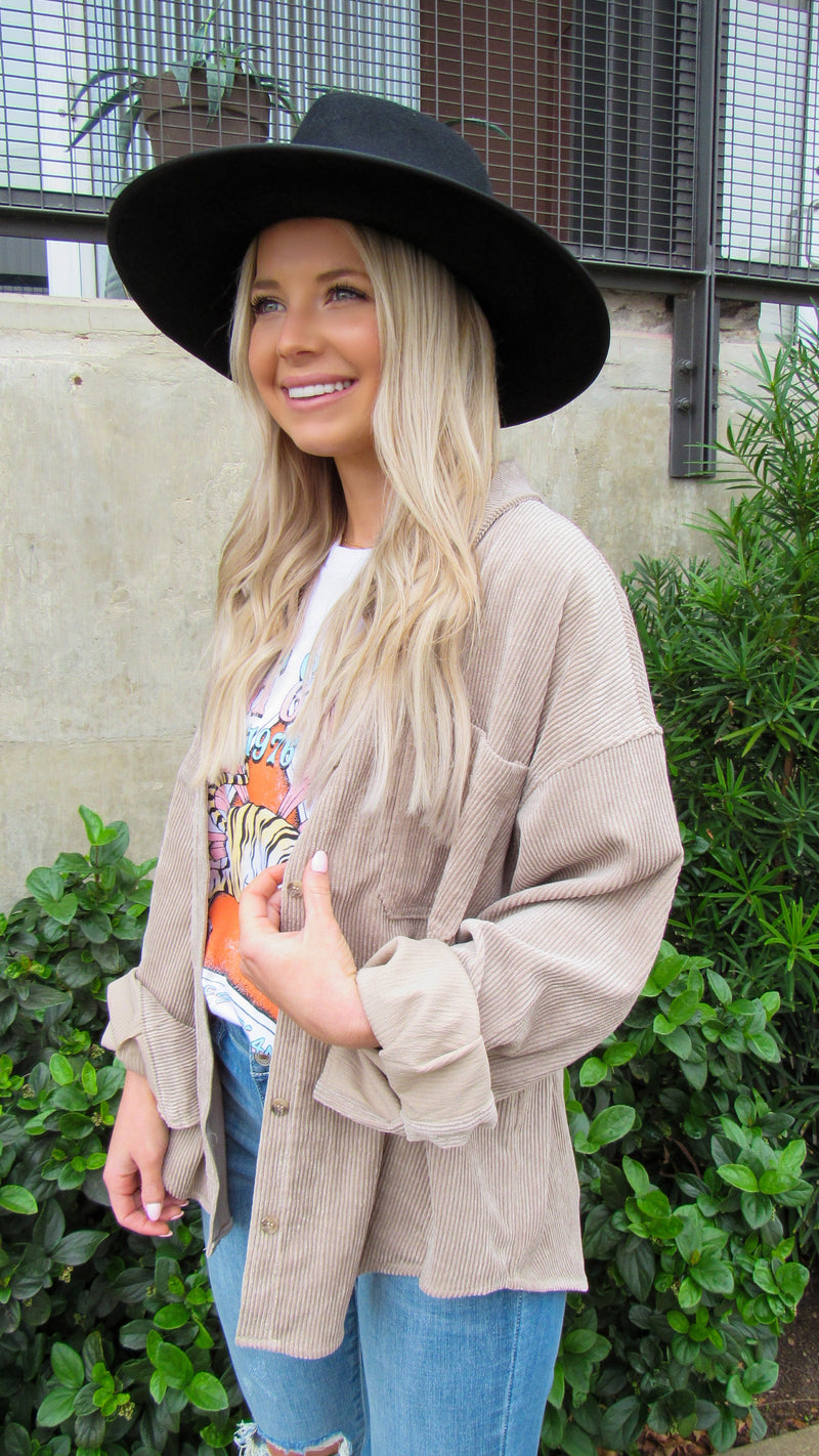 SUNDANCE CORDUROY SHACKET- MOCHA