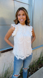 MAGNOLIA LACE TOP - WHITE