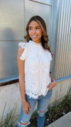 MAGNOLIA LACE TOP - WHITE