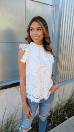 MAGNOLIA LACE TOP - WHITE