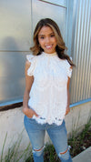 MAGNOLIA LACE TOP - WHITE