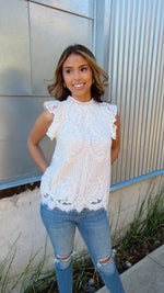 MAGNOLIA LACE TOP - WHITE