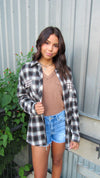 ABBEY CHECKERED FLANNEL- BROWN