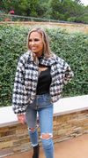 VAIL HOUNDSTOOTH TEDDY JACKET