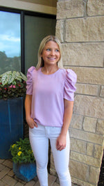 MAKING MOVES PUFF SLEEVE TOP- LAVENDER