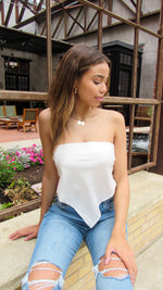 SOFIA SILK BANDANA TOP- OFF WHITE