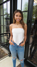 SOFIA SILK BANDANA TOP- OFF WHITE
