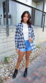 OLIVIA FLANNEL SHIRT- BLACK AND WHITE
